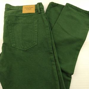 Men's jeans size 36x32 skinny color is green
